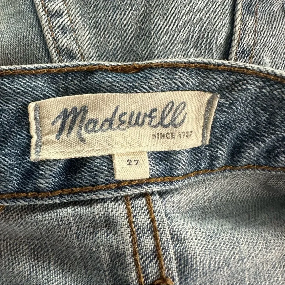 Madewell Light Wash Denim Frayed Hem The Perfect Summer Short Size 27 Summer